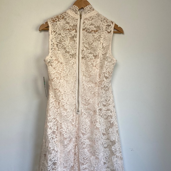 Hope & Harlow| Cream Lace High Neck Dress sz 8 - Picture 7 of 8